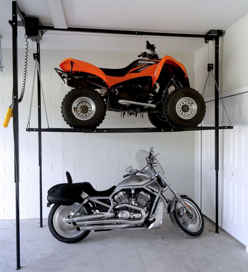 Picture of: Built Tough! ATV Lift Garage Storage Platform -lb – Brock Lift LLC