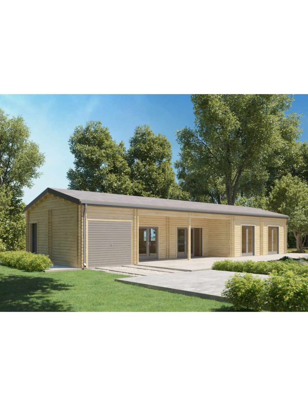 Picture of: Casa di legno abitabile CLOE  m² con garage per auto
