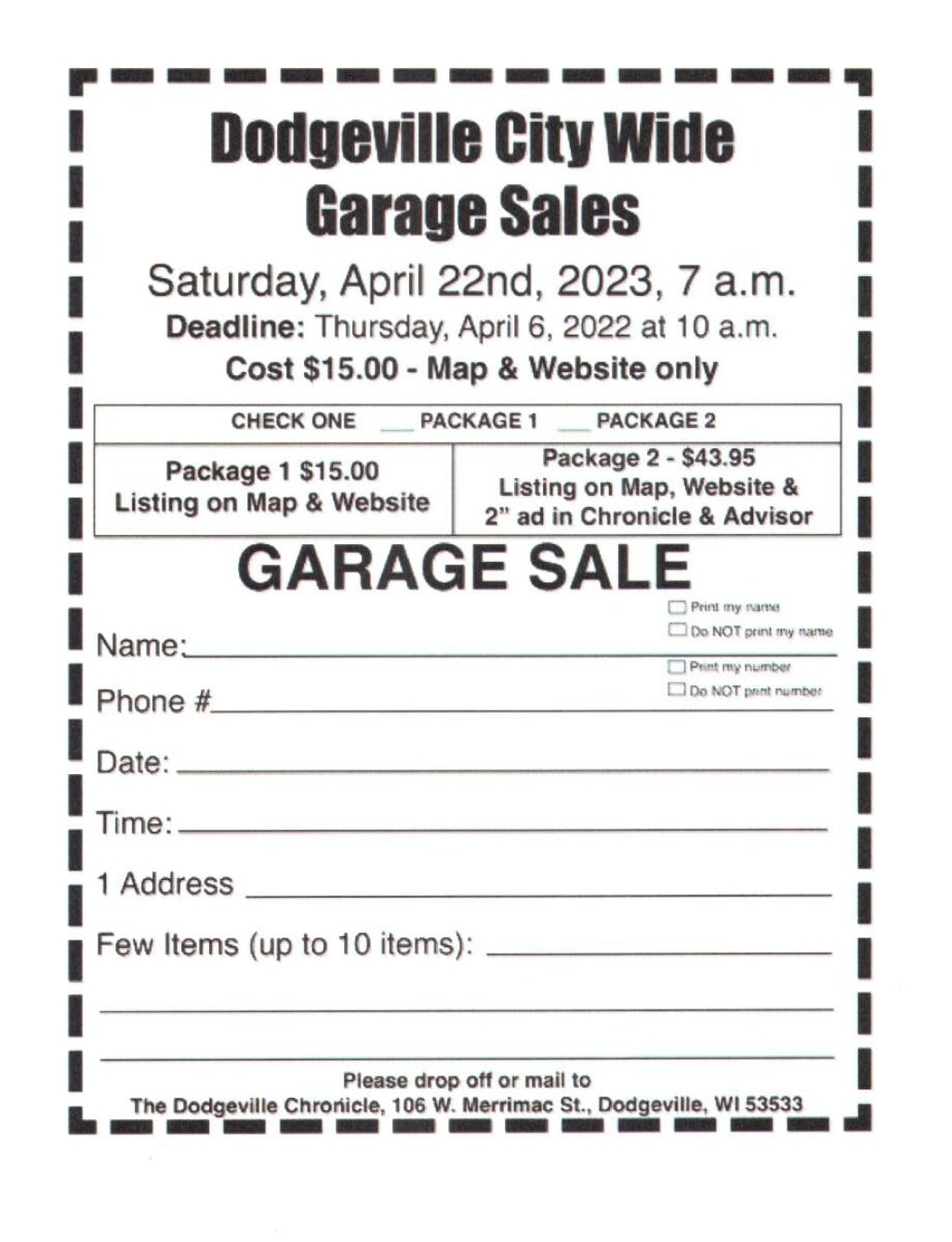 Picture of: Dodgeville City Wide Garage Sales  Dodgeville Wisconsin Area