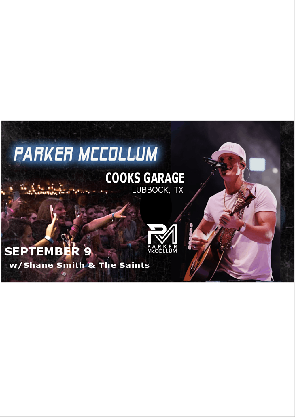 Picture of: Parker McCollum with Shane Smith & The Saints live at Cooks Garage